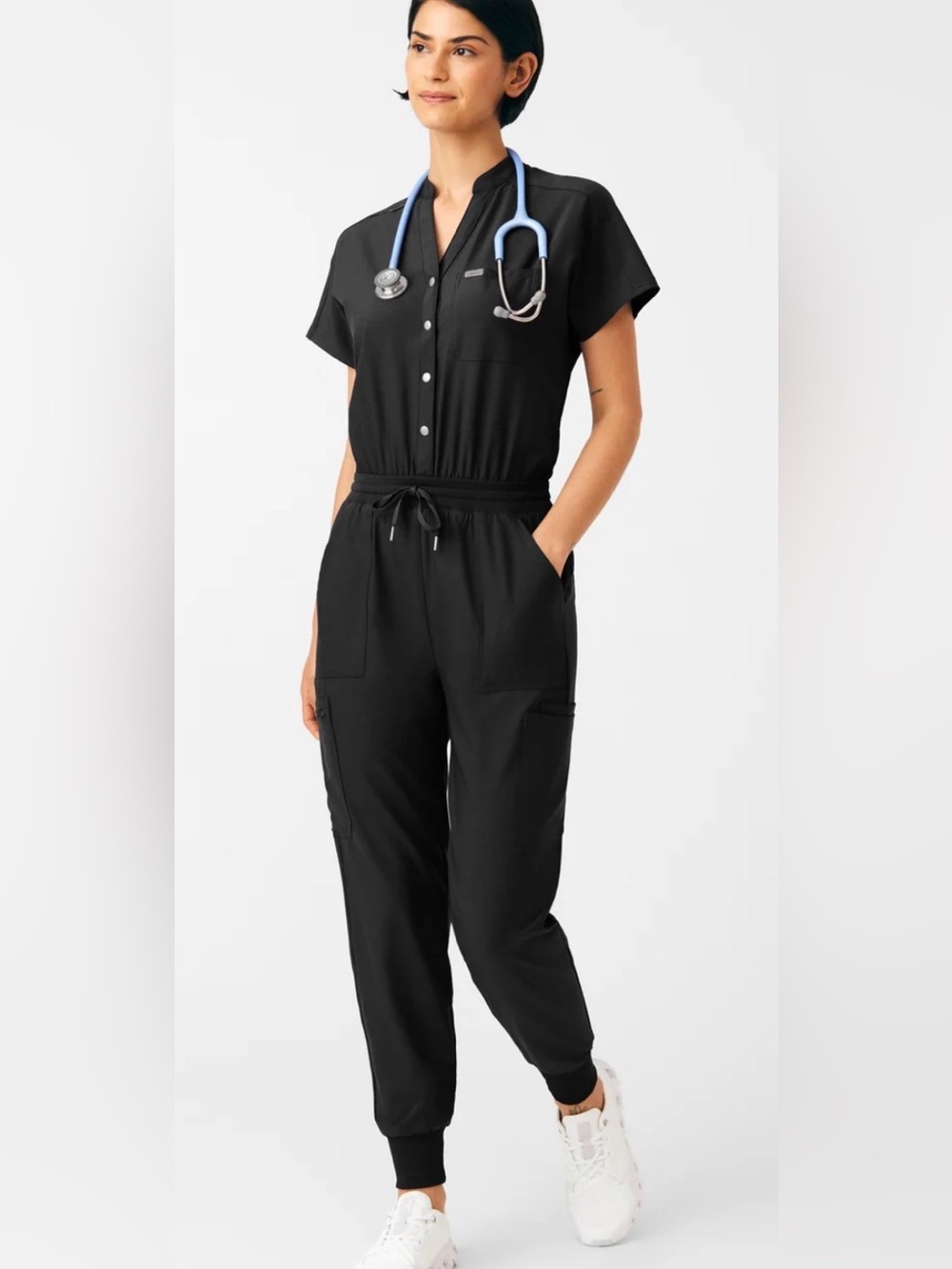 Landau 8 pocket scrub jumpsuit black small